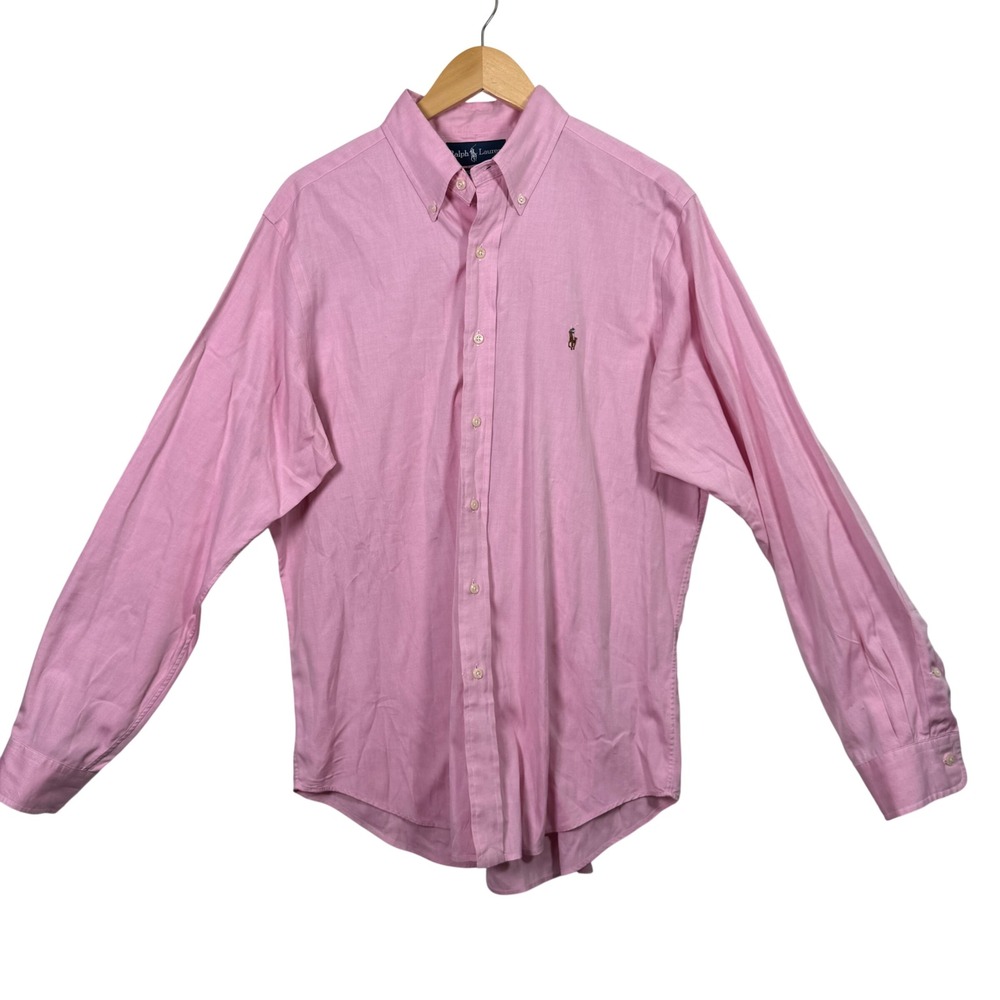Ralph Lauren Classic Fit Pink Button Down Shirt Mens Size 16 34/35 Long‎ Sleeve